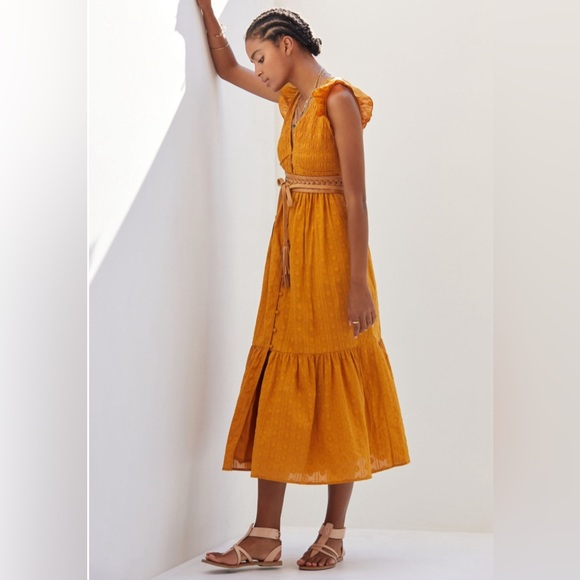 Anthropologie Dresses & Skirts - ANTHROPOLOGIE Smocked Ruffle Maxi Dress, Size S